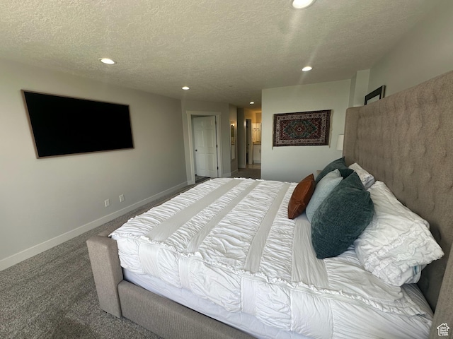 560 E S Temple St S Unit 302, Salt Lake City, UT 84102 - bedroom featuring baseboards, recessed lighting, a textured ceiling, and carpet flooring