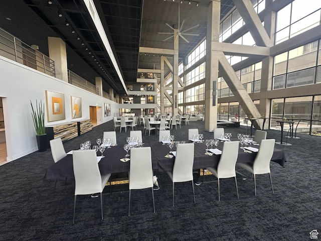 560 E S Temple St S Unit 302, Salt Lake City, UT 84102 - carpeted dining space with a towering ceiling