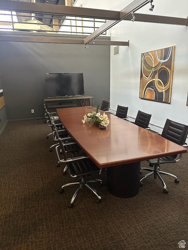 560 E S Temple St S Unit 302, Salt Lake City, UT 84102 - carpeted office with visible vents, rail lighting, and baseboards