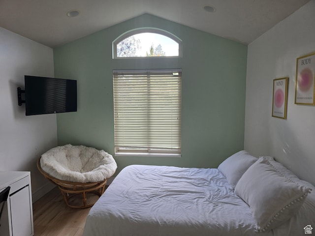 12075 S Draper Ridge Dr, Draper, UT 84020 - bedroom featuring lofted ceiling and light wood-style floors