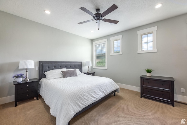 13386 N Alexis Dr, Kamas, UT 84036 - bedroom with light colored carpet, recessed lighting, and ceiling fan