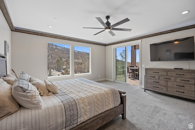 9313 E Deer Creek Dr S Unit 965, Heber City, UT 84032 - carpeted bedroom with ceiling fan, recessed lighting, access to exterior, and baseboards