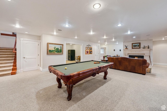 189 E Weber Canyon Rd, Oakley, UT 84055 - rec room with recessed lighting, carpet flooring, and pool table