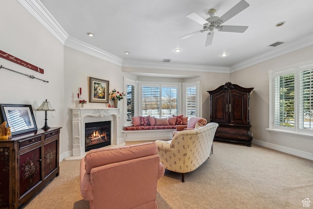 189 E Weber Canyon Rd, Oakley, UT 84055 - living room featuring light colored carpet, a high end fireplace, and a wealth of natural light