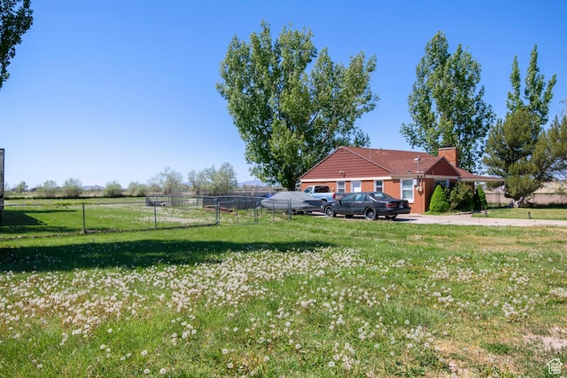 view of yard featuring fence