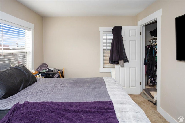 3048 S Harrison Blvd, Ogden, UT 84403 - bedroom featuring a walk in closet and light carpet