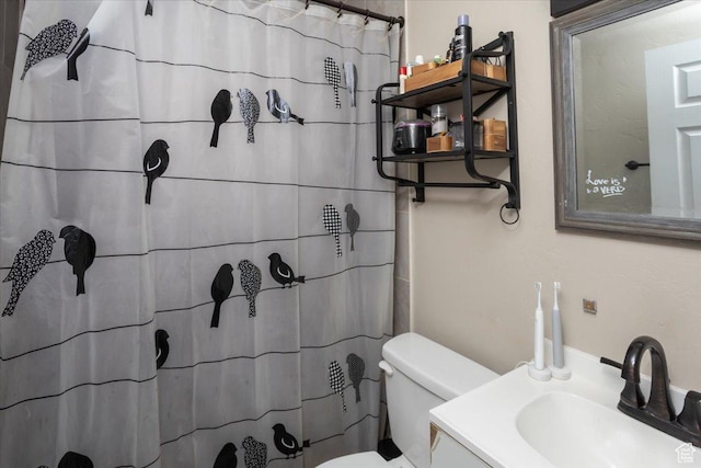 3048 S Harrison Blvd, Ogden, UT 84403 - bathroom with toilet, vanity, and a shower with shower curtain