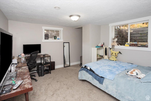 3048 S Harrison Blvd, Ogden, UT 84403 - bedroom featuring a textured ceiling, carpet, and baseboards