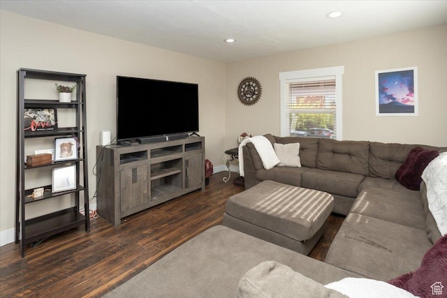 3048 S Harrison Blvd, Ogden, UT 84403 - living room with wood finished floors, recessed lighting, and baseboards