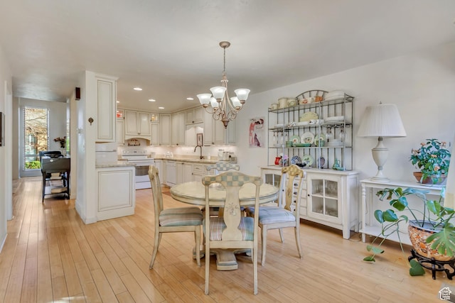 1605 E 6535 S, Murray, UT 84121 - dining room featuring a chandelier, light wood-style floors, and recessed lighting