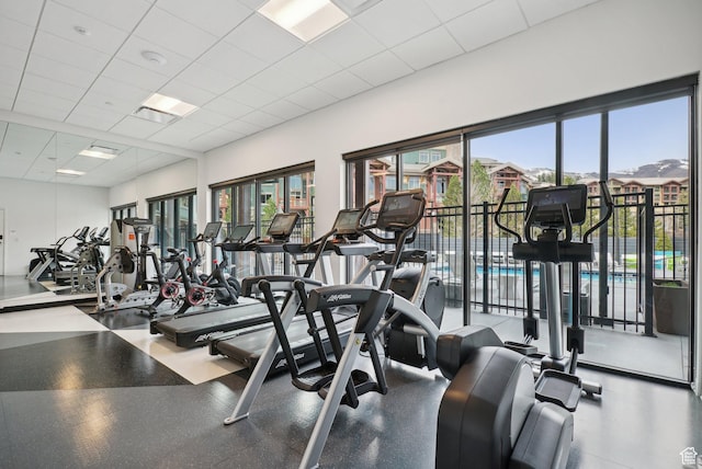 2670 Canyons Resort Dr Unit 127, Park City, UT 84098 - gym with a paneled ceiling