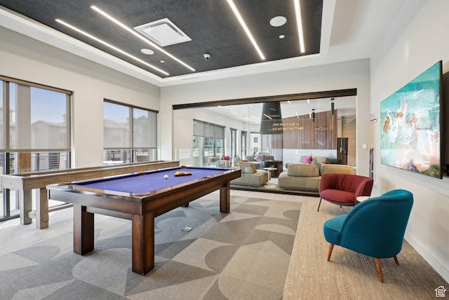 2670 Canyons Resort Dr Unit 127, Park City, UT 84098 - game room with a raised ceiling, carpet flooring, and pool table