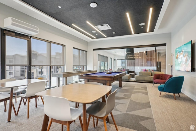 2670 Canyons Resort Dr Unit 127, Park City, UT 84098 - rec room featuring a wealth of natural light, visible vents, a wall mounted AC, and pool table