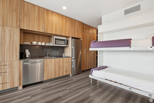 2670 Canyons Resort Dr Unit 127, Park City, UT 84098 - kitchen with a sink, modern cabinets, stainless steel appliances, open shelves, and visible vents