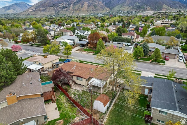 6796 S Nye Dr, Cottonwood Heights, UT 84121 - bird's eye view with a mountain view and a residential view