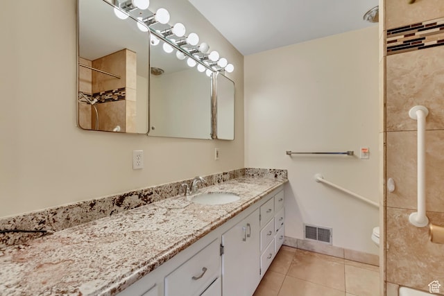 6796 S Nye Dr, Cottonwood Heights, UT 84121 - full bath with tile patterned floors, visible vents, toilet, and vanity