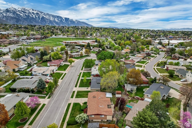 6796 S Nye Dr, Cottonwood Heights, UT 84121 - aerial view with a mountain view and a residential view