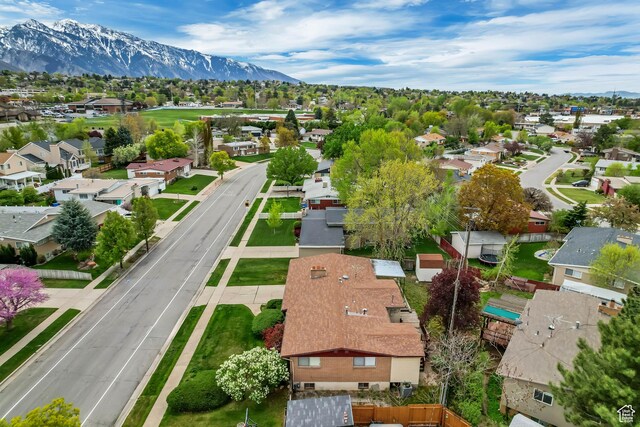 6796 S Nye Dr, Cottonwood Heights, UT 84121 - bird's eye view featuring a mountain view and a residential view