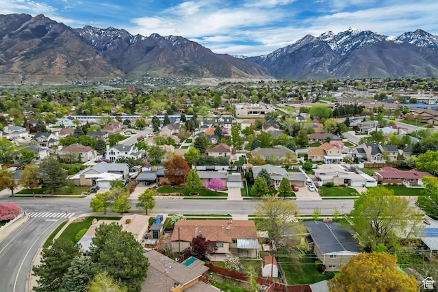 6796 S Nye Dr, Cottonwood Heights, UT 84121 - bird's eye view featuring a mountain view and a residential view
