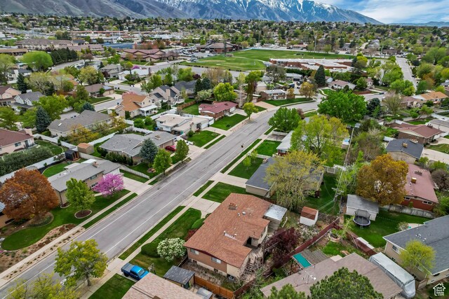 6796 S Nye Dr, Cottonwood Heights, UT 84121 - aerial view with a mountain view and a residential view