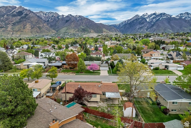6796 S Nye Dr, Cottonwood Heights, UT 84121 - aerial view featuring a mountain view and a residential view