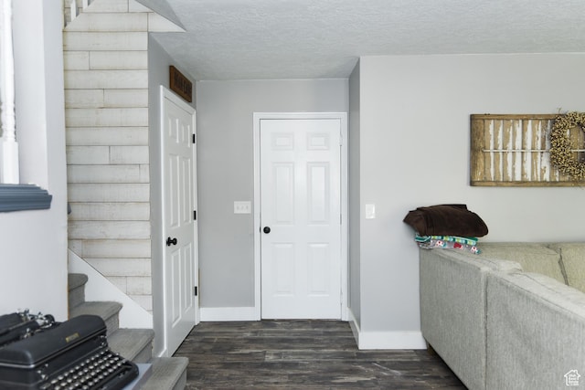 26 Orchard Ln S, Grantsville, UT 84029 - foyer entrance with dark wood-type flooring, a textured ceiling, and baseboards