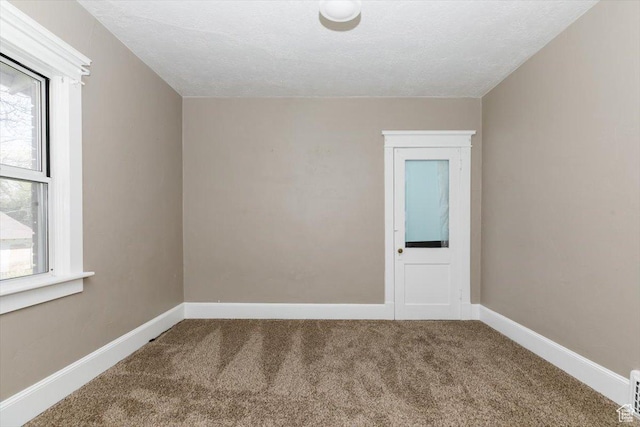 carpeted empty room with baseboards and a wealth of natural light