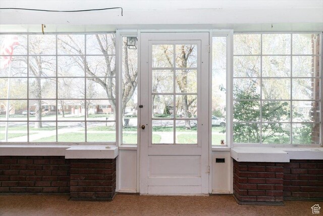 entryway featuring carpet flooring