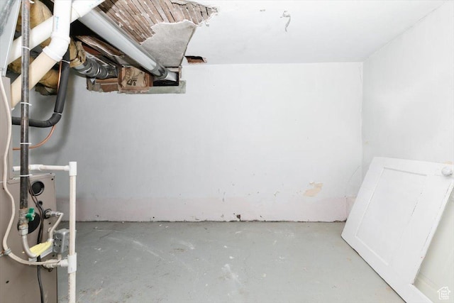 view of unfinished below grade area