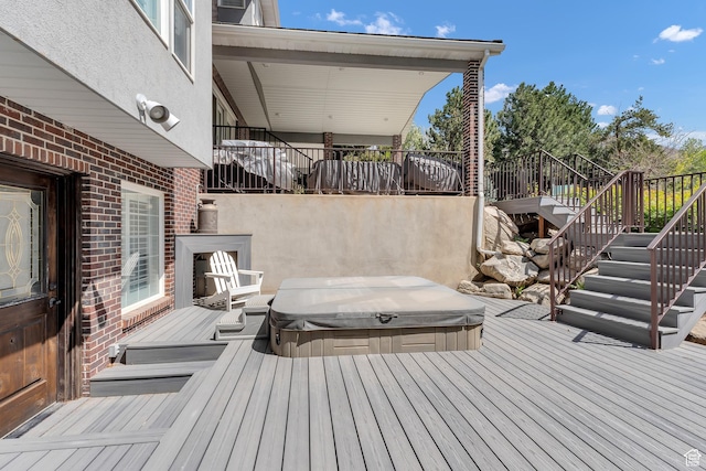 773 Northridge Ct, Farmington, UT 84025 - deck with a covered hot tub and stairway