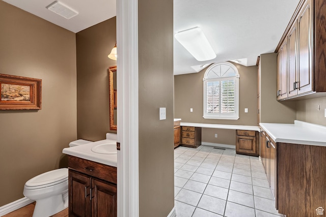 773 Northridge Ct, Farmington, UT 84025 - half bath with visible vents, baseboards, toilet, tile patterned floors, and vanity