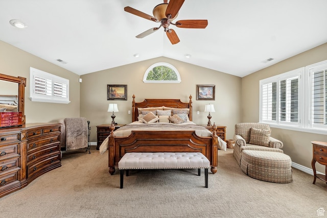 773 Northridge Ct, Farmington, UT 84025 - bedroom with carpet flooring, baseboards, lofted ceiling, and visible vents