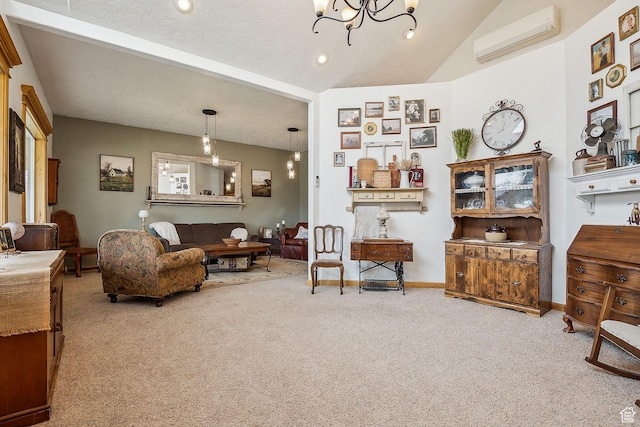 875 W Oak Ln, Francis, UT 84036 - sitting room featuring an inviting chandelier, carpet flooring, and a wall unit AC