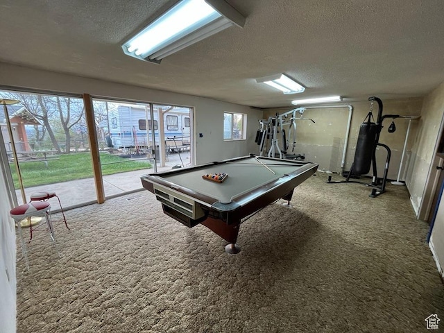 397 W 4125 N, Pleasant View, UT 84414 - recreation room featuring a textured ceiling, billiards, and carpet