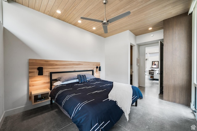 112 Canyon Cv, Springdale, UT 84767 - bedroom featuring recessed lighting, wooden ceiling, and concrete flooring