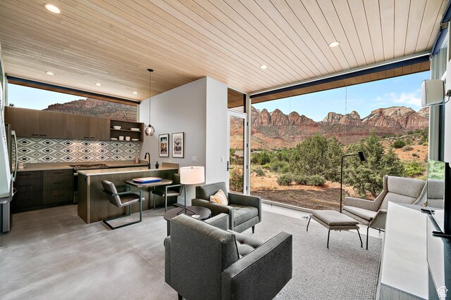 112 Canyon Cv, Springdale, UT 84767 - view of patio / terrace with an outdoor hangout area and a mountain view