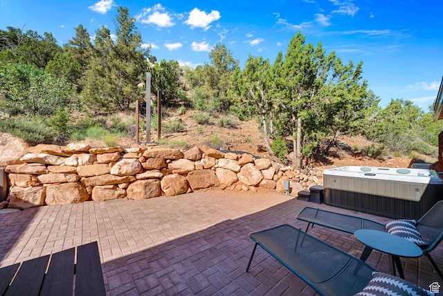112 Canyon Cv, Springdale, UT 84767 - view of patio with a hot tub