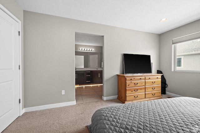 15084 S Wild Horse Way, Bluffdale, UT 84065 - carpeted bedroom with recessed lighting, ensuite bath, and baseboards