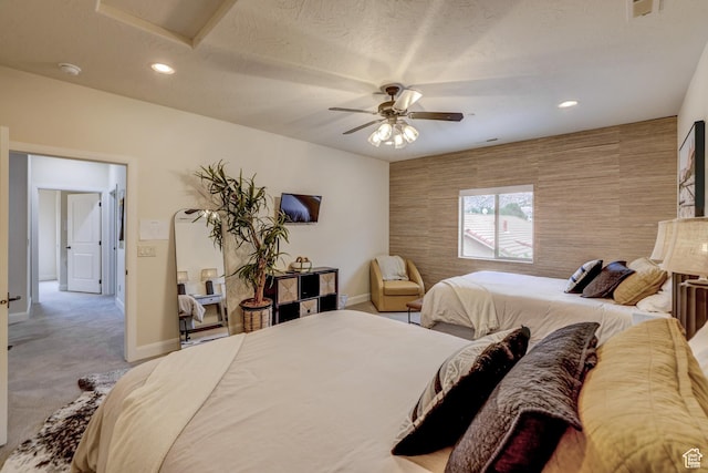 595 W 2050 S, Hurricane, UT 84737 - bedroom with ceiling fan, visible vents, baseboards, recessed lighting, and carpet