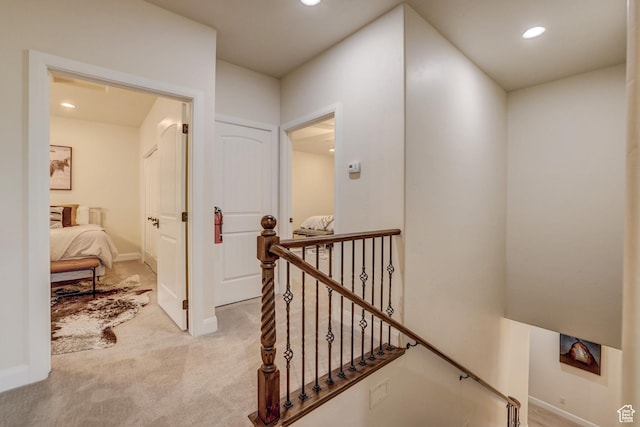 595 W 2050 S, Hurricane, UT 84737 - corridor with recessed lighting, an upstairs landing, light colored carpet, and baseboards