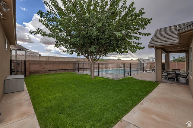 595 W 2050 S, Hurricane, UT 84737 - view of yard featuring a patio, a fenced in pool, and a fenced backyard