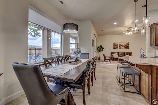 595 W 2050 S, Hurricane, UT 84737 - dining room featuring recessed lighting, light wood finished floors, and baseboards