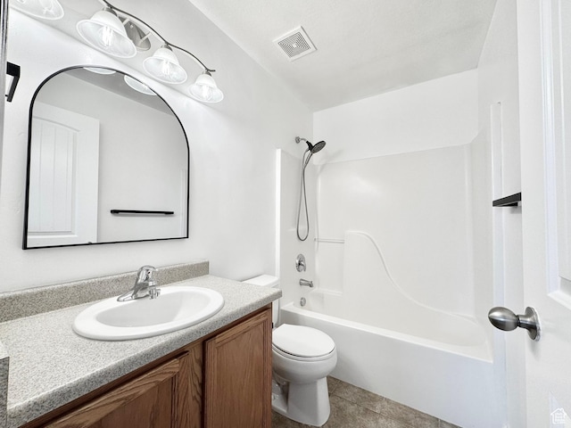 1614 W Eisenhower Way, Salt Lake City, UT 84104 - full bath featuring visible vents, toilet, shower / bath combination, tile patterned floors, and vanity