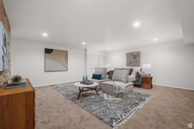 813 N Northview Dr E, Salt Lake City, UT 84103 - living area featuring baseboards, recessed lighting, and carpet flooring