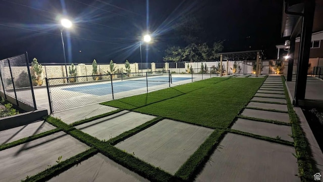 13327 S Bullitt Ln, Draper, UT 84020 - pool at night featuring fence and a tennis court