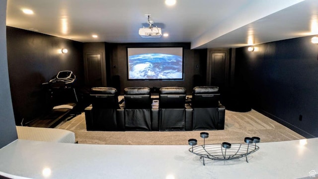 13327 S Bullitt Ln, Draper, UT 84020 - cinema room featuring recessed lighting, carpet flooring, and baseboards