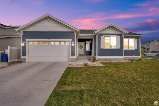 1131 S Red Cliff Dr, Santaquin, UT 84655 - ranch-style house featuring an attached garage, driveway, and a front yard