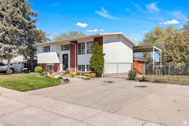 3502 W 8350 S, West Jordan, UT 84088 - raised ranch featuring a front lawn, fence, and brick siding