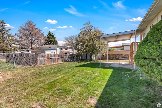3502 W 8350 S, West Jordan, UT 84088 - view of yard featuring a patio and a fenced backyard