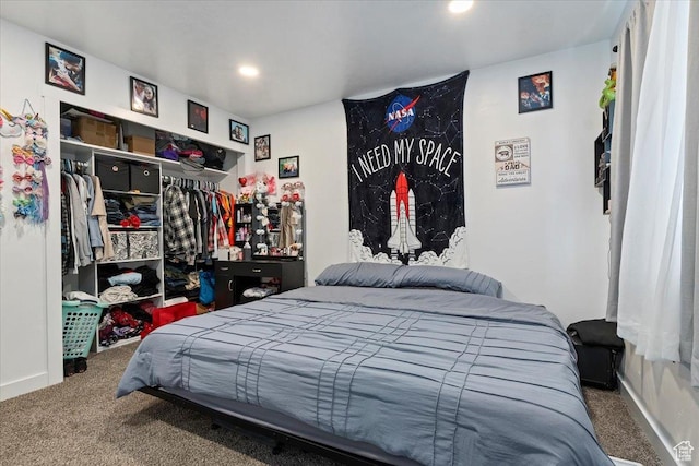 3902 W 4955 S, Taylorsville, UT 84129 - bedroom with recessed lighting, a closet, carpet flooring, and baseboards
